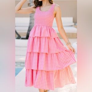 PINK GINGHAM DRESS